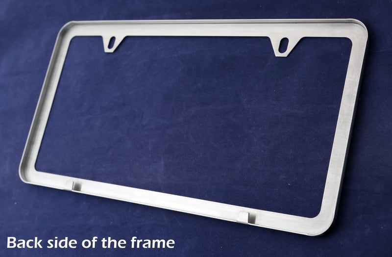 LFPartS 2 Hole Slim Style Polished Stainless Steel License Plate Frame Mirror Finish, Chrome - Image 3